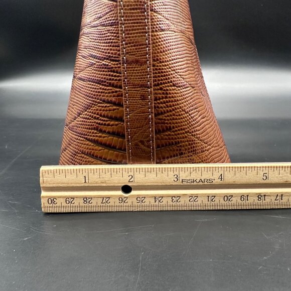 Brahmin Elaine Satchel Purse Bag Mahogany Cassaway Leather Adjustable Strap - Picture 16 of 16